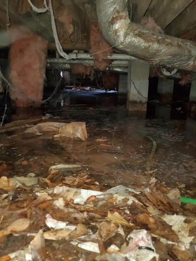 Crawl space flood assessment for Commercial Water Damage Restoration in East Earl