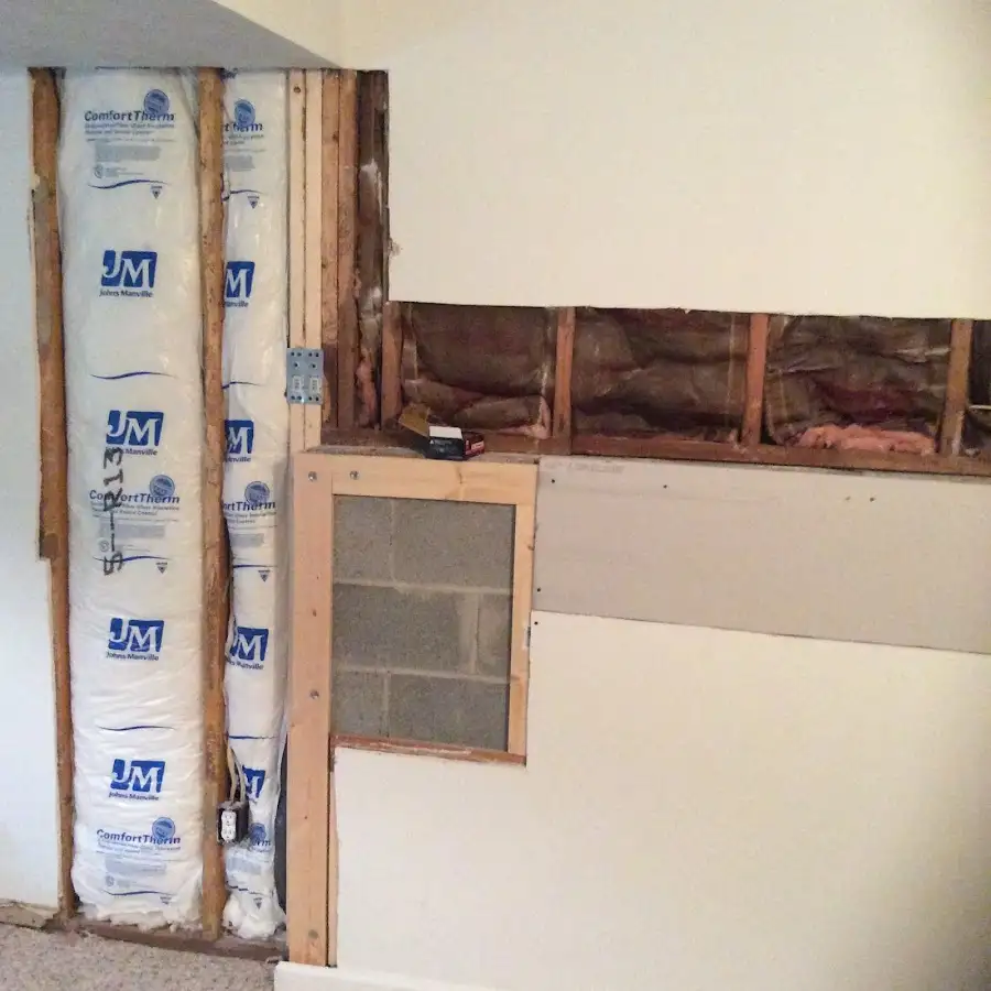 Wall insulation replacement during Contents Cleaning & Restoration in East Earl
